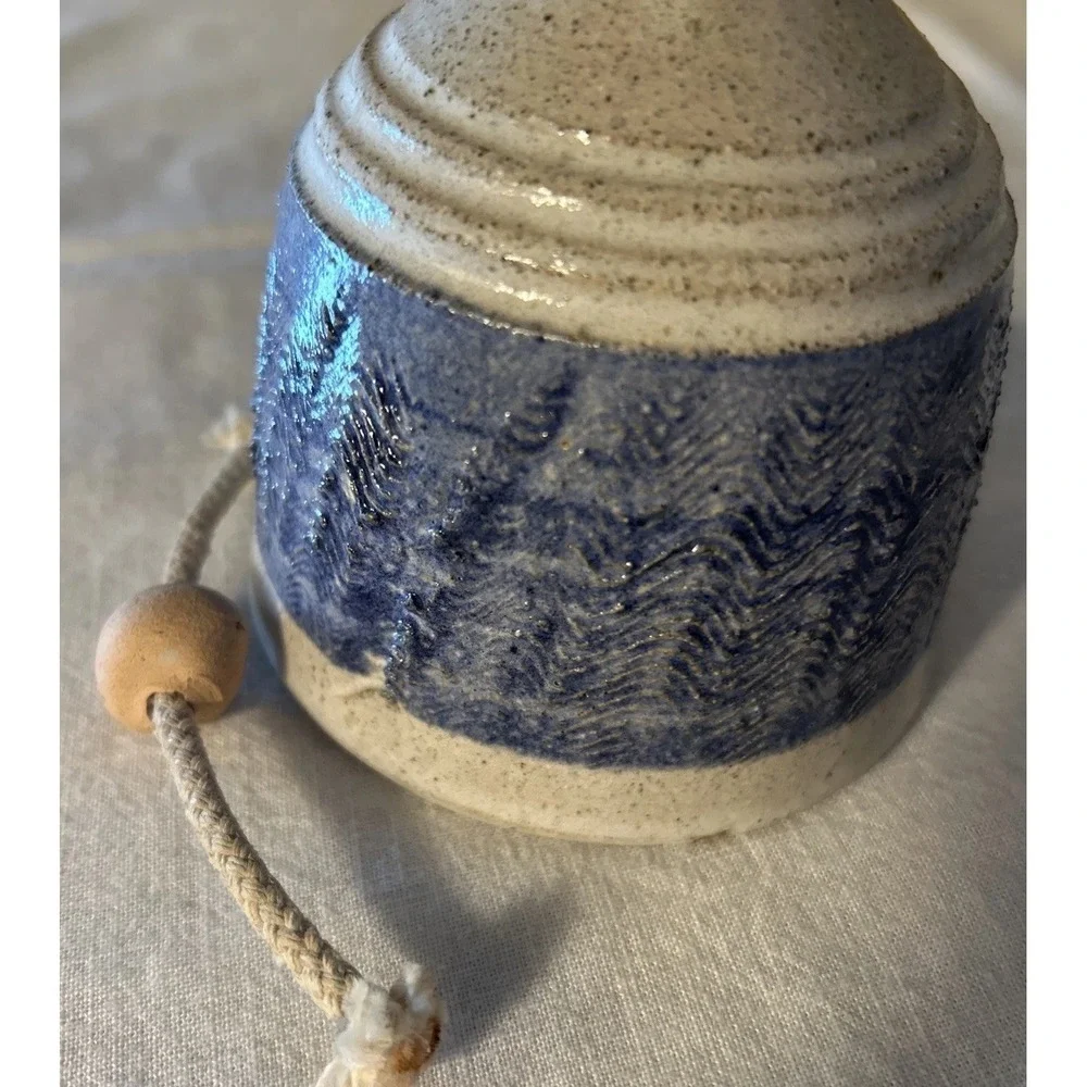 Handmade Stoneware Clay Pottery Glazed Oil Lamp 4.5 tall, Primitive Signed maker